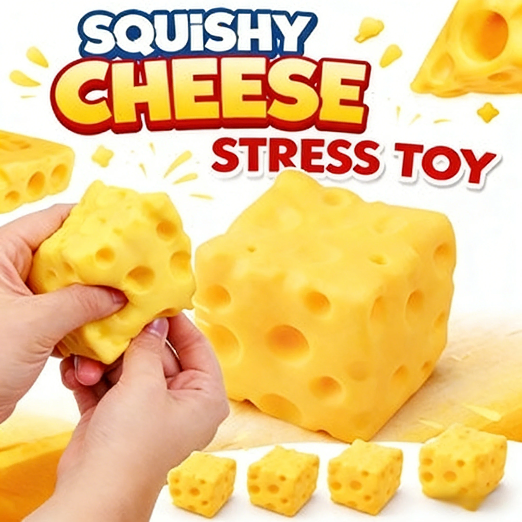 Cube Cheese Squeeze Toy Simulation Cheese Fidget Toy Slow Rebound Shapeable Venting Ball for Adult Stress-relief Squishy Toys
Cube Cheese Squeeze Toy Simulation Cheese Fidget Toy Slow Rebound Shapeable Venting Ball for Adult Stress-relief Squishy Toys