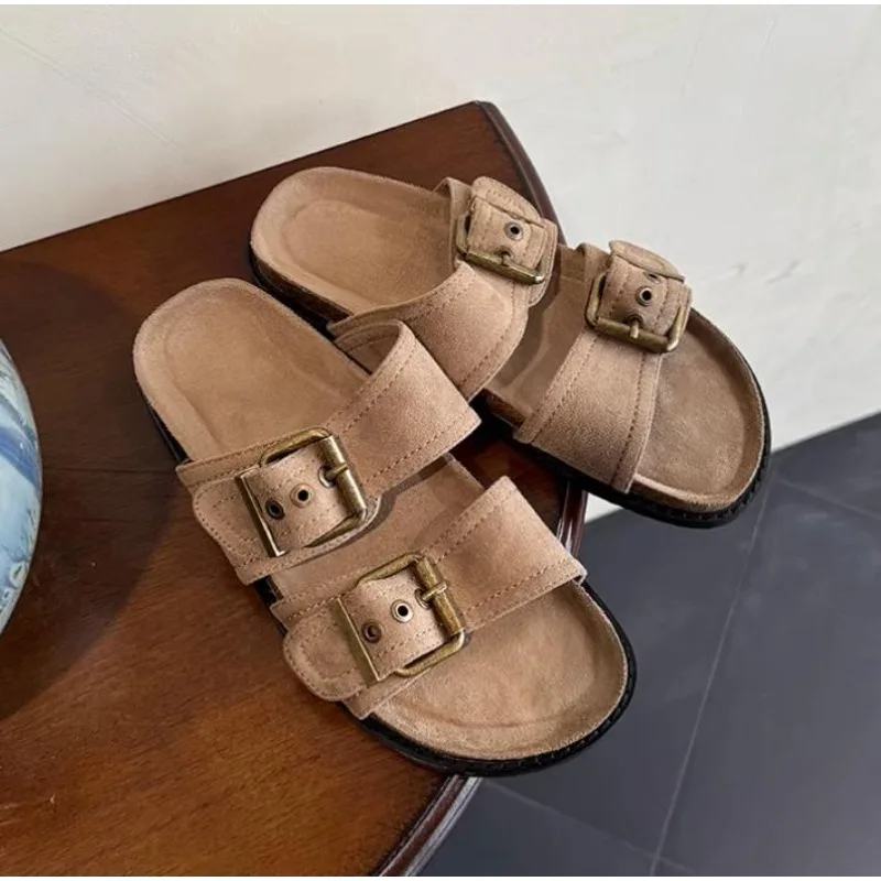 2025 Summer Suede Leather Sandals Women's Casual Flat Roman Sandalias Mujer Holiday Thick-soled Flats Platform Slippers Woman
2025 Summer Suede Leather Sandals Women's Casual Flat Roman Sandalias Mujer Holiday Thick-soled Flats Platform Slippers Woman