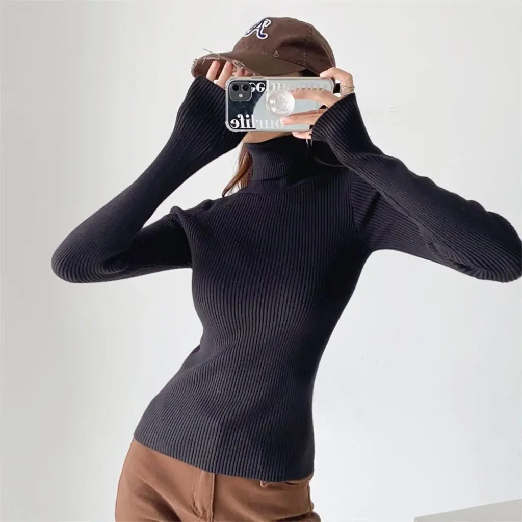 YPFF Women's Turtleneck Long Sleeve Sweater Trendy European American Style Solid Color Stretch Pullover for Autumn Winter
YPFF Women's Turtleneck Long Sleeve Sweater Trendy European American Style Solid Color Stretch Pullover for Autumn Winter