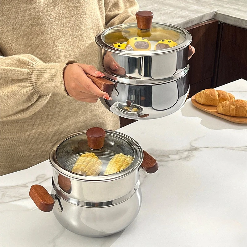 Stainless Steel Household Double-ear Soup Pot Steaming in The Kitchen and Boiling Steaming Pot Baby Complementary Food Milk Pot
Stainless Steel Household Double-ear Soup Pot Steaming in The Kitchen and Boiling Steaming Pot Baby Complementary Food Milk Pot