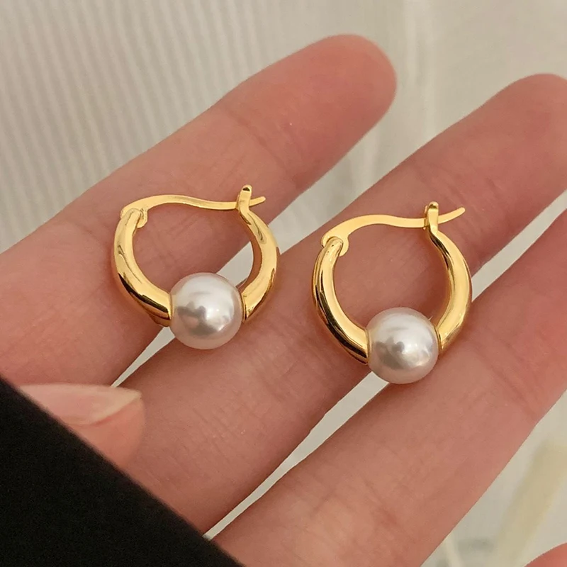 PONYKISS 925 Silver Pearl Hoop Earrings For Fashion Women Geometric Fine Jewelry Minimalist Accessories
PONYKISS 925 Silver Pearl Hoop Earrings For Fashion Women Geometric Fine Jewelry Minimalist Accessories