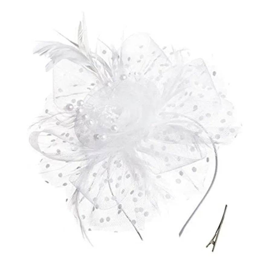 QDC Fascinators for Women Tea Party Headband Hats Cocktail Flower Mesh Feathers Headwear Hair Clip for Wedding
QDC Fascinators for Women Tea Party Headband Hats Cocktail Flower Mesh Feathers Headwear Hair Clip for Wedding