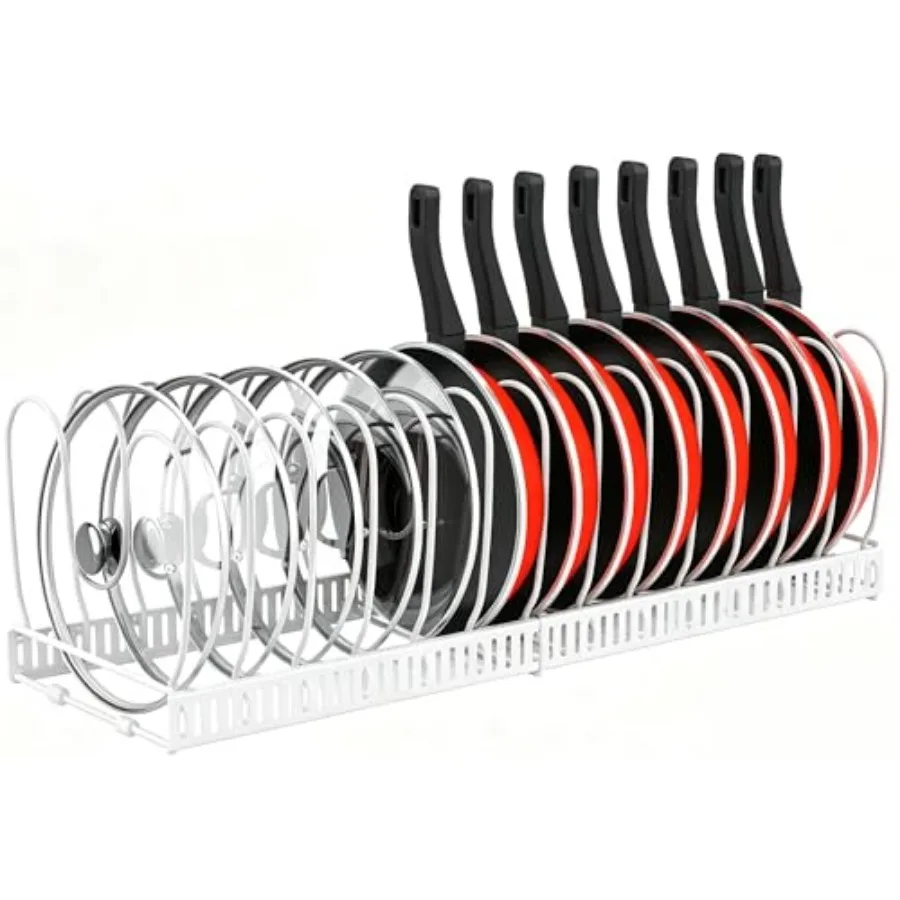 Expandable Pot and Pan Organizer for Cabinet, 14 Adjustable Dividers, Versatile Pan Holder Storage Rack, Extends from 12'' to 2
Expandable Pot and Pan Organizer for Cabinet, 14 Adjustable Dividers, Versatile Pan Holder Storage Rack, Extends from 12'' to 2