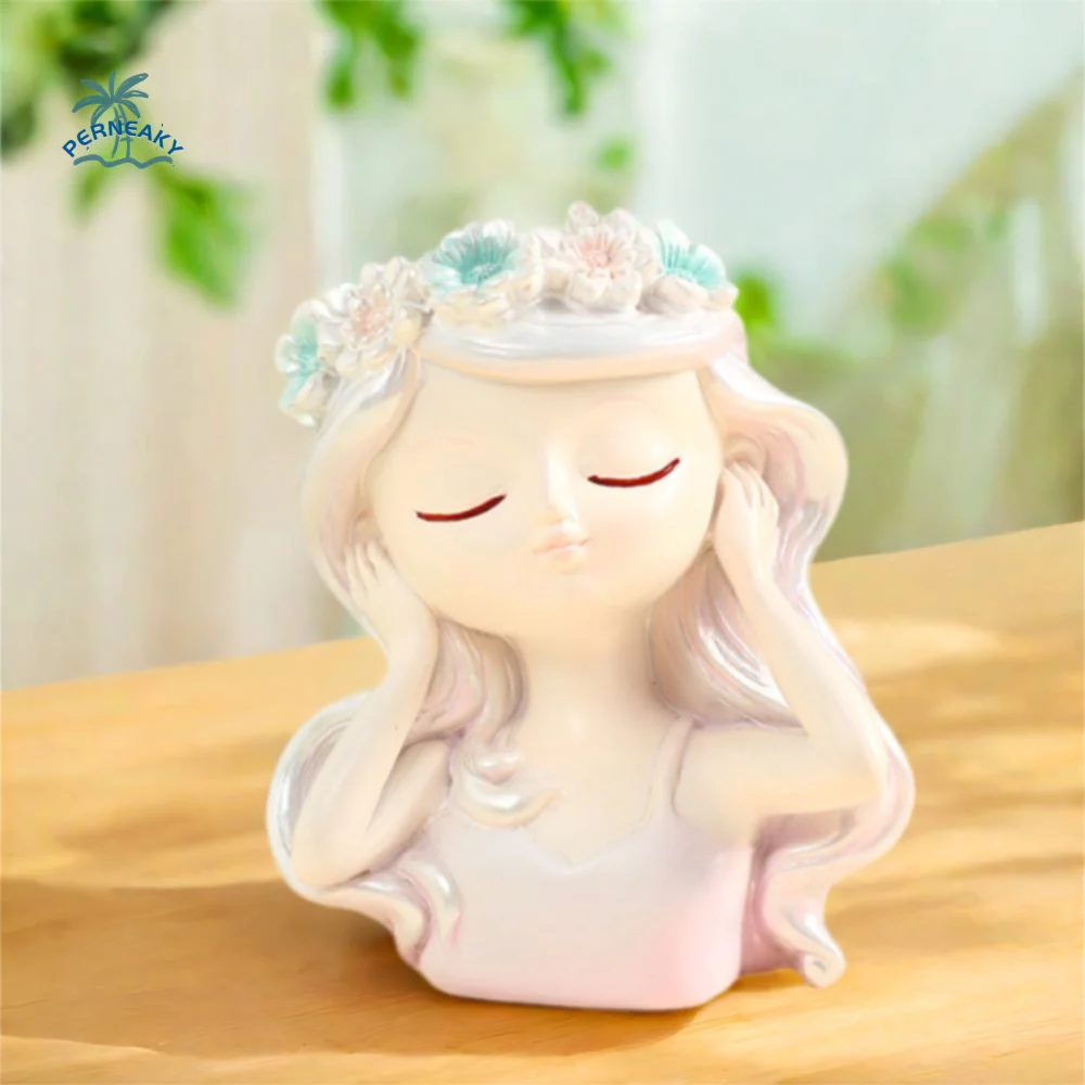 Durable Cute Fairy Head Plant Pot Resin Crafts Handmade Girl Face Flowerpot Waterproof Cartoon Succulents Flower Pot Home Office
Durable Cute Fairy Head Plant Pot Resin Crafts Handmade Girl Face Flowerpot Waterproof Cartoon Succulents Flower Pot Home Office