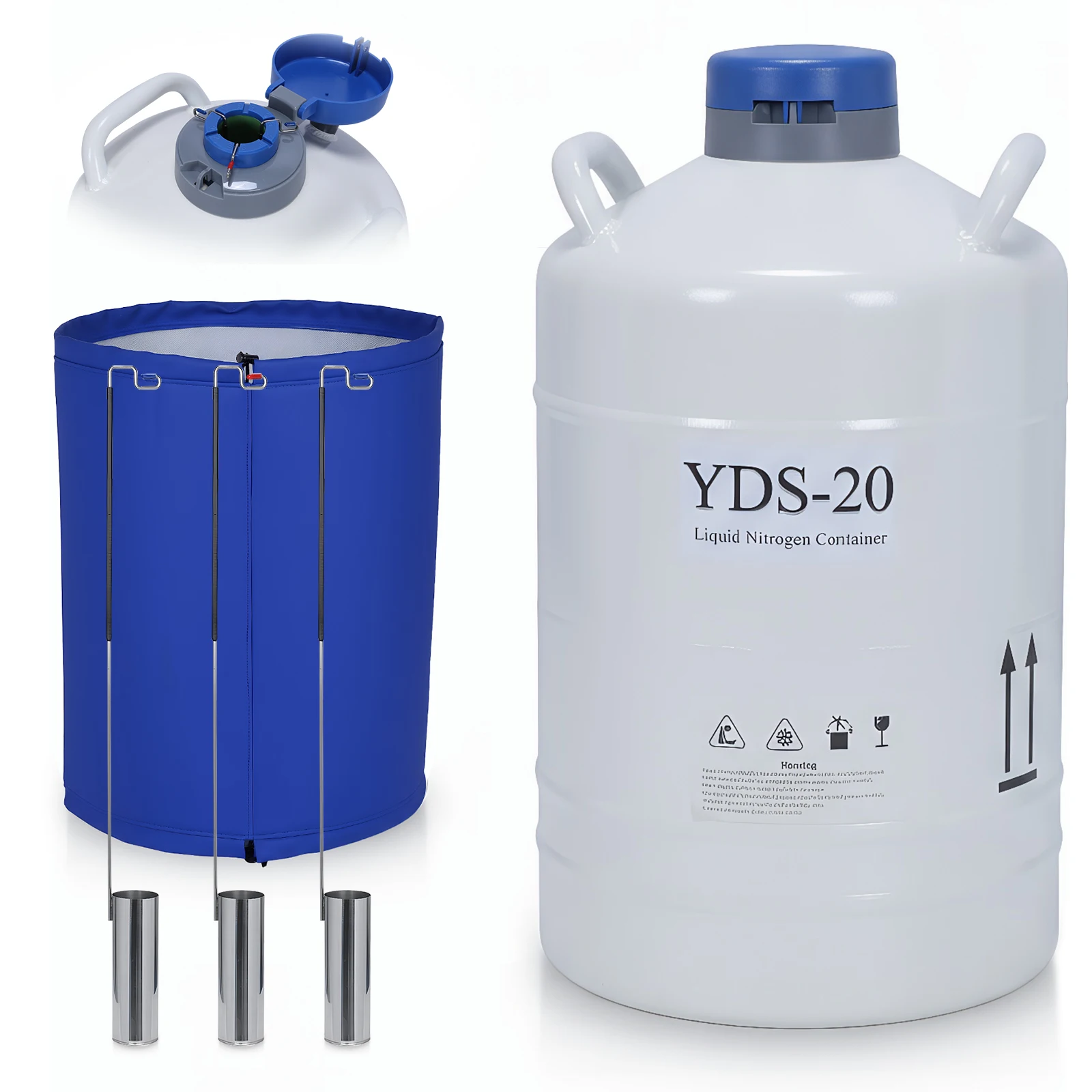 20-литровый контейнер Дьюара для жидкого азота с 3 емкостями и сумкой для переноски, сосуд Дьюара для хранения жидкостей для косметической индустрии и сохранения спермы
20-литровый контейнер Дьюара для жидкого азота с 3 емкостями и сумкой для переноски, сосуд Дьюара для хранения жидкостей для косметической индустрии и сохранения спермы
