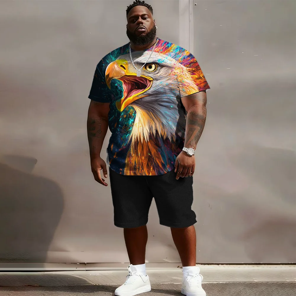 Мужской комплект с короткими рукавами больших размеров S-9xl: Eagle-Chic Vibe — 2 предмета большого и высокого кроя, мягкая дышащая ткань,
Мужской комплект с короткими рукавами больших размеров S-9xl: Eagle-Chic Vibe — 2 предмета большого и высокого кроя, мягкая дышащая ткань,