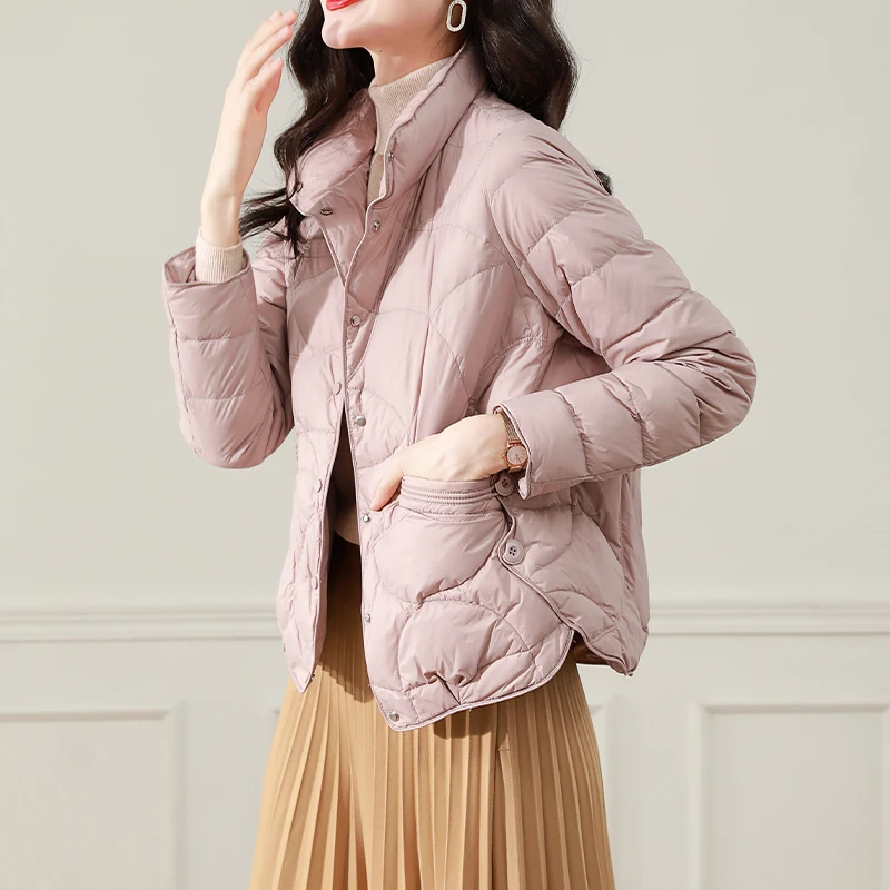 Легкое модное белое ду-пуховое женское зимнее пальто ort Sle для поездок на работу, облегающее длинное свековое пальто с высоким воротником
Легкое модное белое ду-пуховое женское зимнее пальто ort Sle для поездок на работу, облегающее длинное свековое пальто с высоким воротником