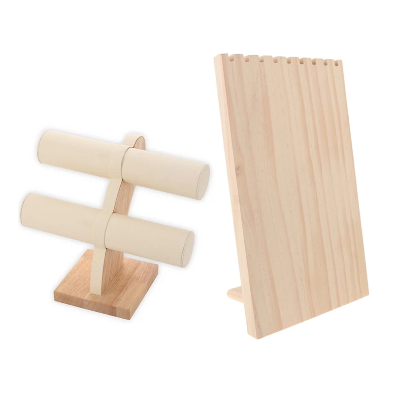 2 Pcs Wood Jewelry Necklace Pendant Display Stand Holder For Necklace Pendant Chain Bracelet, A & B
2 Pcs Wood Jewelry Necklace Pendant Display Stand Holder For Necklace Pendant Chain Bracelet, A & B