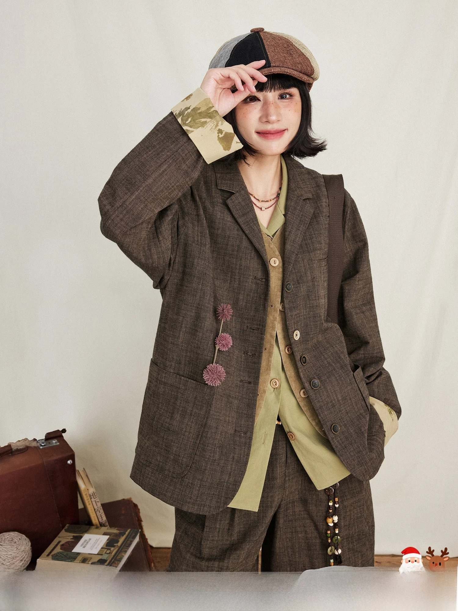 Retro Design Button up Loose Fit Mixed Yarn Texture Versatile Casual Cotton Long Sve Women's Autumn Outerwear
Retro Design Button up Loose Fit Mixed Yarn Texture Versatile Casual Cotton Long Sve Women's Autumn Outerwear