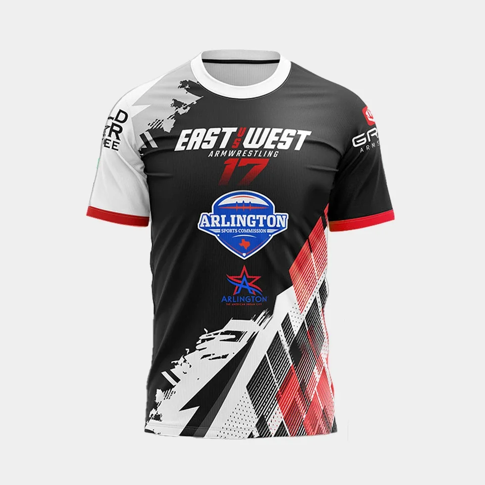 Men's Short Sleeve T Shirt East VS West 15 Devon Larratt Arm Wrestling Jersey Wrist Enthusiasts Training Fitness Sports Clothes
Men's Short Sleeve T Shirt East VS West 15 Devon Larratt Arm Wrestling Jersey Wrist Enthusiasts Training Fitness Sports Clothes