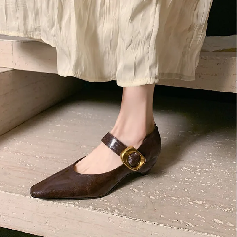 Women's Fashion Sole Heel Shoes Autumn New Ladies Pointed Head Shallow Mouth Belt Buckle Soft Sole Non-slip Low-top Shoes Female
Women's Fashion Sole Heel Shoes Autumn New Ladies Pointed Head Shallow Mouth Belt Buckle Soft Sole Non-slip Low-top Shoes Female