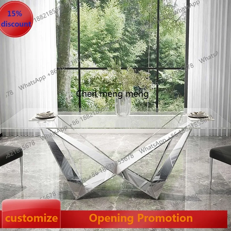 Nordic light luxury tempered glass dining table and chairs modern simple combination rectangular household rock table
Nordic light luxury tempered glass dining table and chairs modern simple combination rectangular household rock table