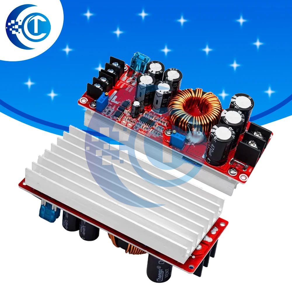 1 шт. 1200W DC-DC преобразователь напряжения (повышающий) 8-60В в 12-83В 20А, совместимый с Arduino
1 шт. 1200W DC-DC преобразователь напряжения (повышающий) 8-60В в 12-83В 20А, совместимый с Arduino
