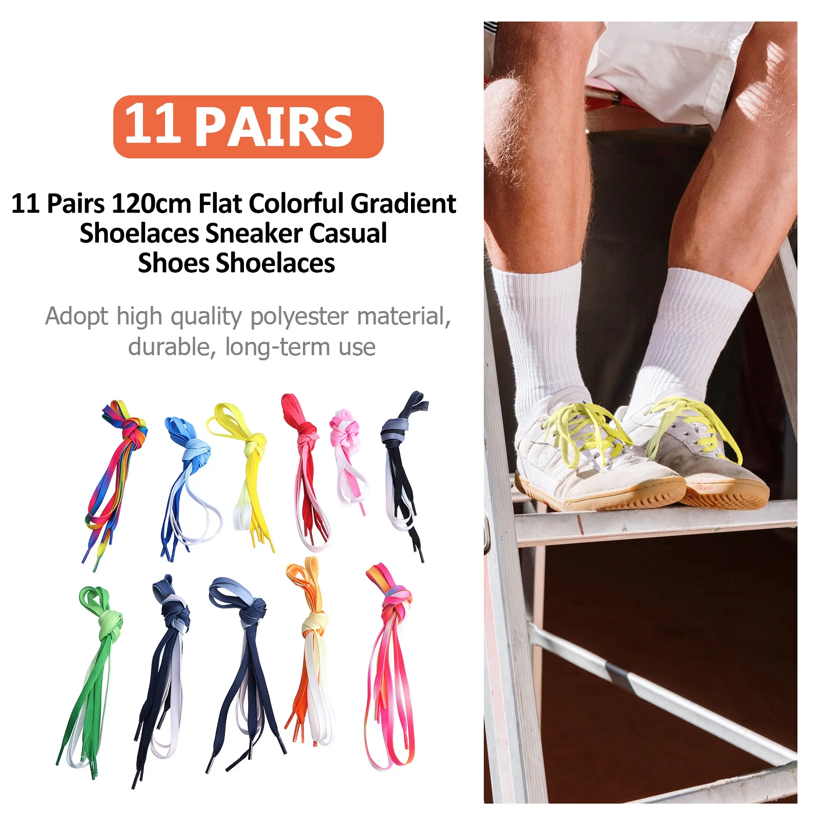 11Pairs Gradient Color Flat Shoelaces Fashion Casual Sneakers Replacement Decorative Stylish Multi-Function Shoe Laces
11Pairs Gradient Color Flat Shoelaces Fashion Casual Sneakers Replacement Decorative Stylish Multi-Function Shoe Laces