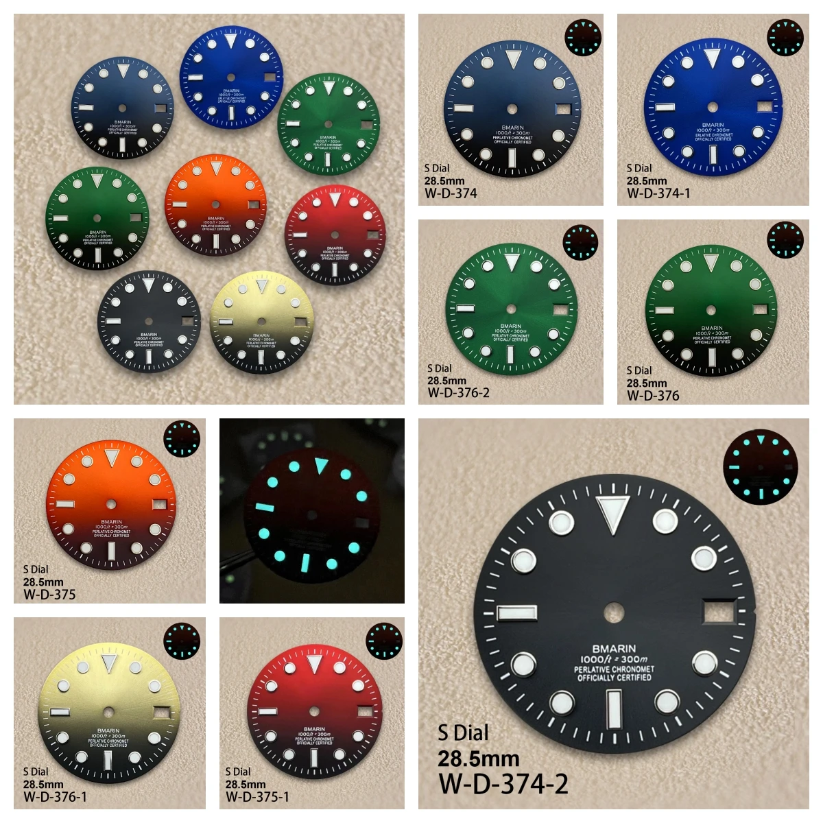 28.5mm S Logo SUB Sunburst Dial Fit NH35/NH36/4R/7S Japanese Movement Ice Blue Luminous Watch Modification Accessories
28.5mm S Logo SUB Sunburst Dial Fit NH35/NH36/4R/7S Japanese Movement Ice Blue Luminous Watch Modification Accessories