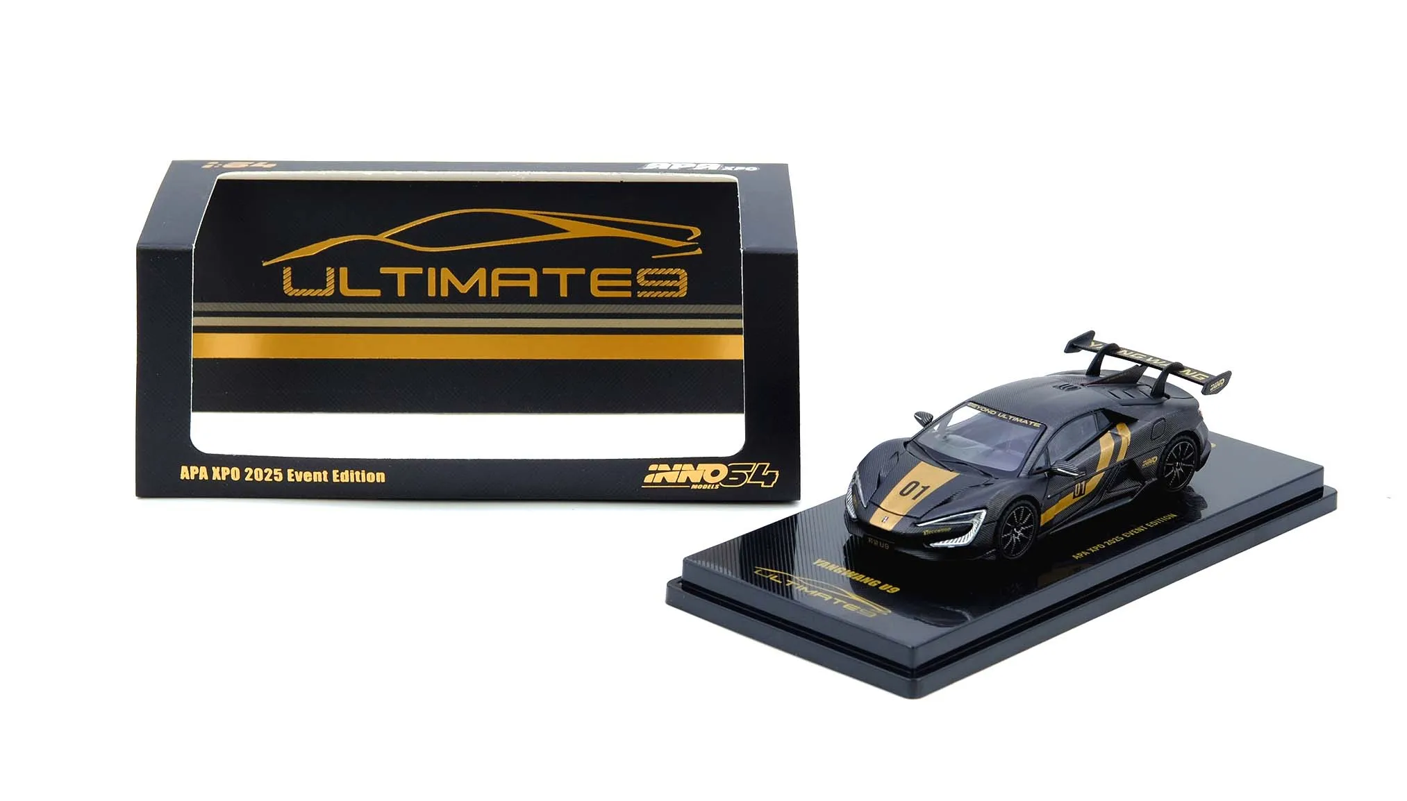 In Stock Ready To Ship INNO64 1:64 Yangwang U9 Ultimate9 APA XPO 2025 Event Edition Diecast Car Model (Carbon Black/Gold)
In Stock Ready To Ship INNO64 1:64 Yangwang U9 Ultimate9 APA XPO 2025 Event Edition Diecast Car Model (Carbon Black/Gold)