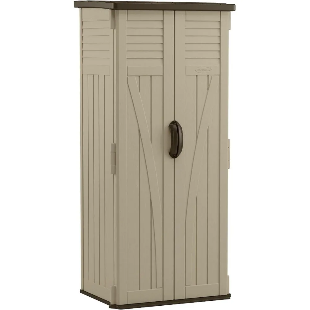 22 Cubic Feet Capacity Tall Plastic Vertical Outdoor Shed for Garden, Backyard, Patio, or Pool Supplies Storage, Brown
22 Cubic Feet Capacity Tall Plastic Vertical Outdoor Shed for Garden, Backyard, Patio, or Pool Supplies Storage, Brown