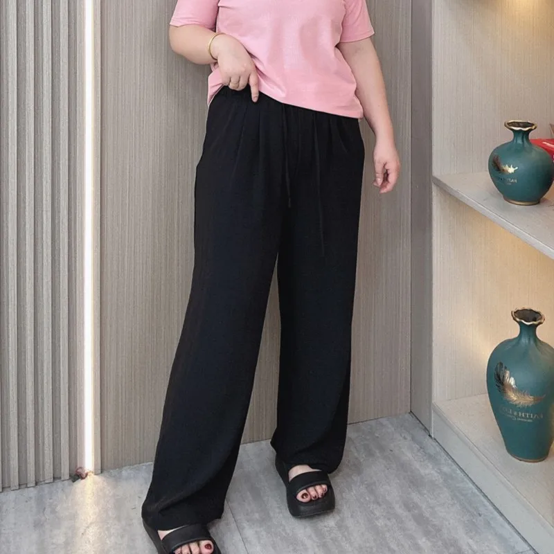 Plus Size Women's Loose Thin Wide Leg Long Pants Summer Elastic High Waist Straight Casual Trousers
Plus Size Women's Loose Thin Wide Leg Long Pants Summer Elastic High Waist Straight Casual Trousers