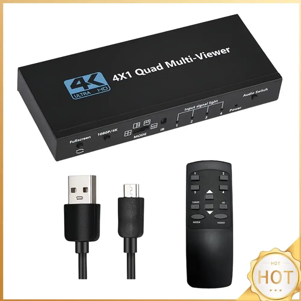 4K HDMI-совместимый мульти-выходной разветвитель экрана 4 в 1, HDMI-совместимый концентратор для PlayStation 4/ПК/DVD/камеры безопасности
4K HDMI-совместимый мульти-выходной разветвитель экрана 4 в 1, HDMI-совместимый концентратор для PlayStation 4/ПК/DVD/камеры безопасности