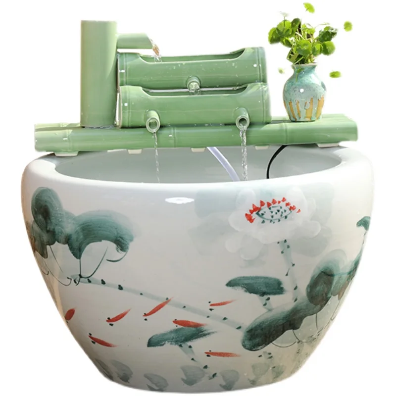 Ceramic fish tank running water imitation bamboo circulating water ornament bamboo tube running water device stone trough filter
Ceramic fish tank running water imitation bamboo circulating water ornament bamboo tube running water device stone trough filter