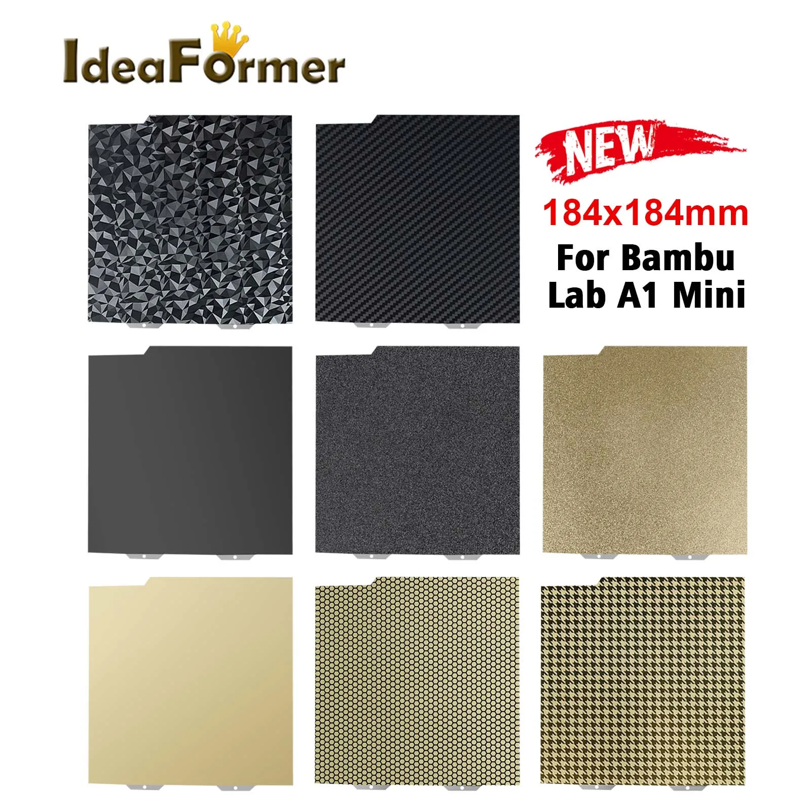 184x184mm Build Plate for Bambulab A1 Mini 3D Printer Double Side Upgrade Build Plate Removable Surface Platform A1 mini Heatbed
184x184mm Build Plate for Bambulab A1 Mini 3D Printer Double Side Upgrade Build Plate Removable Surface Platform A1 mini Heatbed