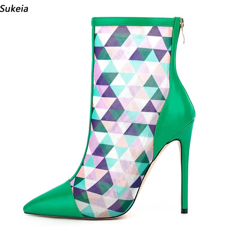 Sukeia Женские весенние ботильоны ручной работы с острым носком, пикантные туфли на шпильке, зеленые, оранжевые, розовые, вечерние туфли, женские размеры США 5-12 
Sukeia Женские весенние ботильоны ручной работы с острым носком, пикантные туфли на шпильке, зеленые, оранжевые, розовые, вечерние туфли, женские размеры США 5-12