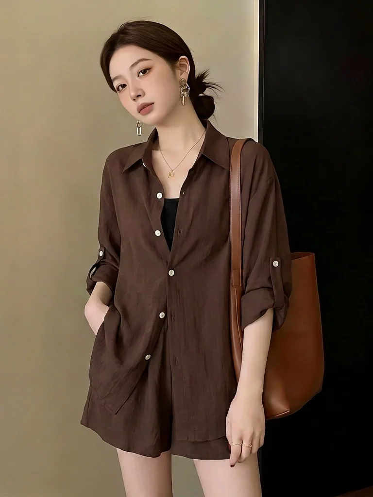 Summer Fashion Large Size Women's Cotton Linen Shirt Shorts Three-Piece Set Moneyed Style Commute Style Casual Wear
Summer Fashion Large Size Women's Cotton Linen Shirt Shorts Three-Piece Set Moneyed Style Commute Style Casual Wear