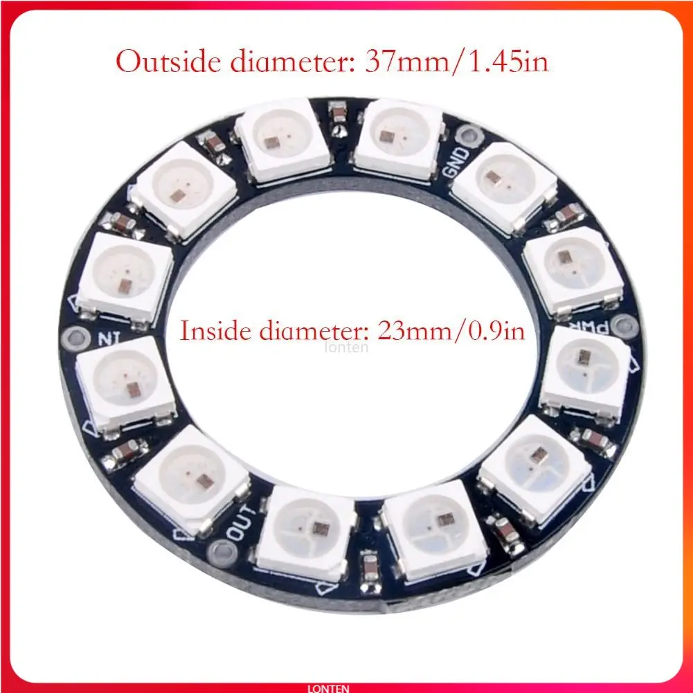 1 PC 12-bit WS2812 5050 RGB LED Smart Full-color RGB Ring Development Board LT-DZ0008
1 PC 12-bit WS2812 5050 RGB LED Smart Full-color RGB Ring Development Board LT-DZ0008