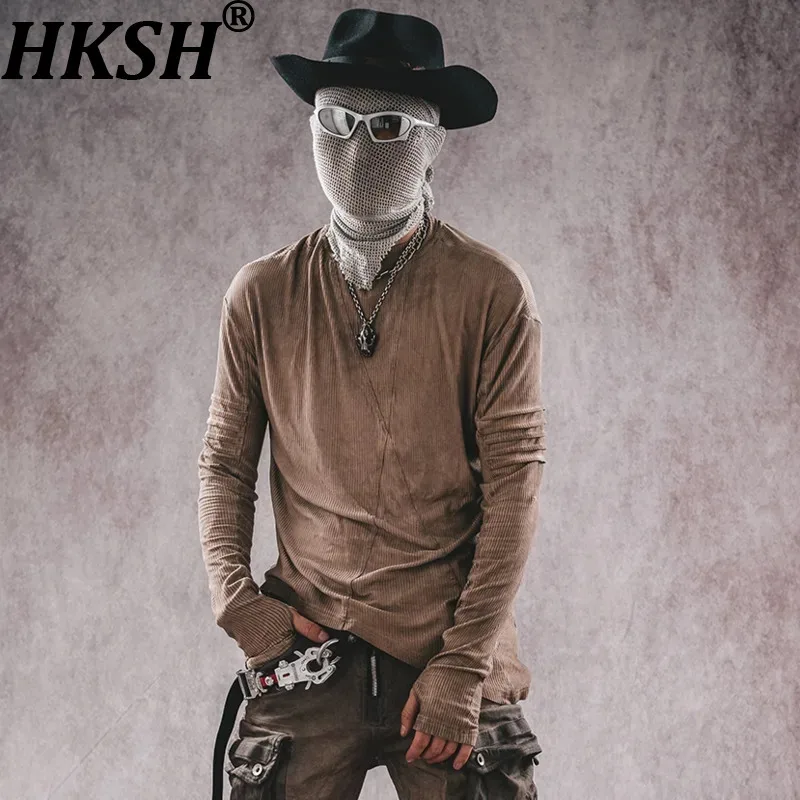 HKSH Spring Autumn Men Tide Pink Waste Land Stretch Asymmetric Hem Patchwork Batik Washed Retro Ins Long Sleeve T-shirt HK17059
HKSH Spring Autumn Men Tide Pink Waste Land Stretch Asymmetric Hem Patchwork Batik Washed Retro Ins Long Sleeve T-shirt HK17059