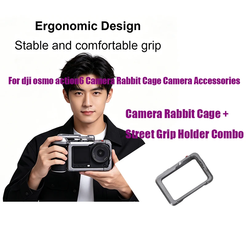 Anti-Shake Street Photography Grip + Rabbit Cage for DJI Osmo Action 6 Vlog Camera Accessories
Anti-Shake Street Photography Grip + Rabbit Cage for DJI Osmo Action 6 Vlog Camera Accessories