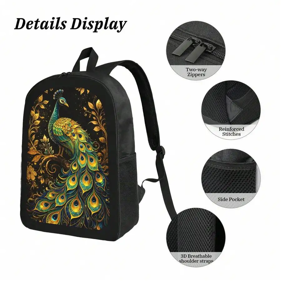Vibrant Peacock Print Backpack Stylish Casual Lightweight Durable Daypack For Men Women
Vibrant Peacock Print Backpack Stylish Casual Lightweight Durable Daypack For Men Women