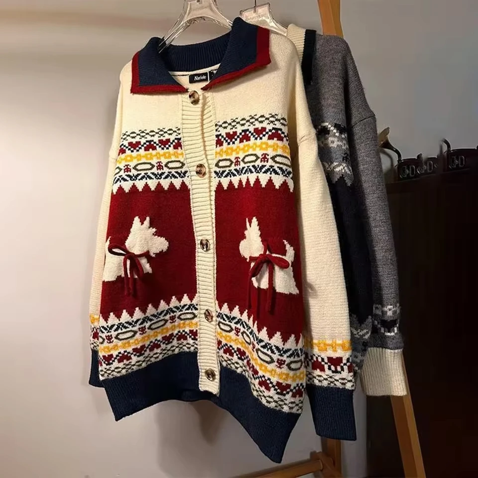 Mens Sweater Puppy Dog Bow Collar Sweater Novel Design Streetwear Fashion Trend Youth Casual Long Sleeve Top Men'S Clothing
Mens Sweater Puppy Dog Bow Collar Sweater Novel Design Streetwear Fashion Trend Youth Casual Long Sleeve Top Men'S Clothing