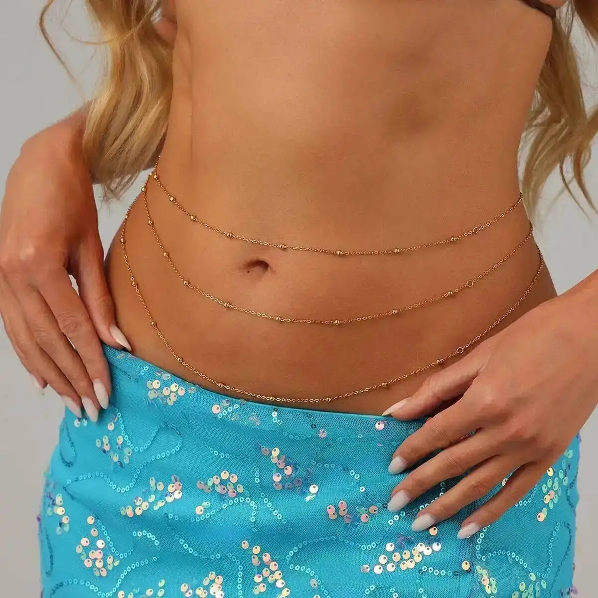 Salircon Simple Sexy Gold Color Stainless Steel Belly Waist Chain for Women's Summer Beach Bikini Body Chain Jewelry Acessory
Salircon Simple Sexy Gold Color Stainless Steel Belly Waist Chain for Women's Summer Beach Bikini Body Chain Jewelry Acessory