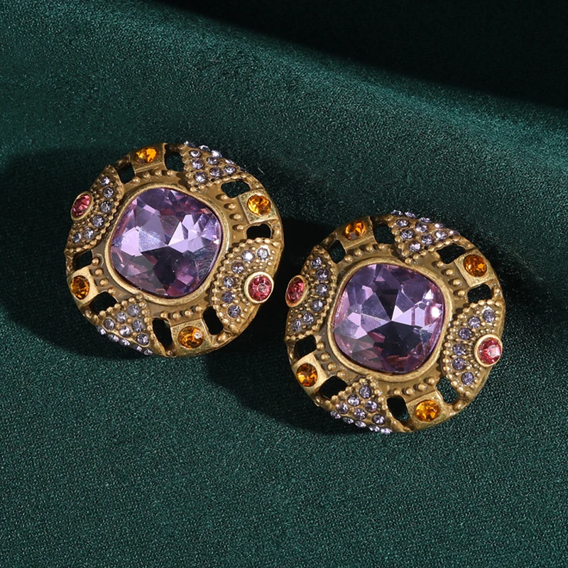 Vintage Violet Crystal Purple Earrings Luxury Designer Square Stud Jewerly Rhinestone Quality Gifts For Women Christmas 2025 New
Vintage Violet Crystal Purple Earrings Luxury Designer Square Stud Jewerly Rhinestone Quality Gifts For Women Christmas 2025 New
