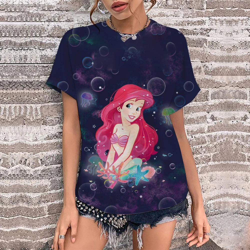 Cartoon Printed Women T-shirt Disney Princess print Summer Short Sleeve T Shirt Harajuku Casual Round Neck Streetwear Clothing
Cartoon Printed Women T-shirt Disney Princess print Summer Short Sleeve T Shirt Harajuku Casual Round Neck Streetwear Clothing