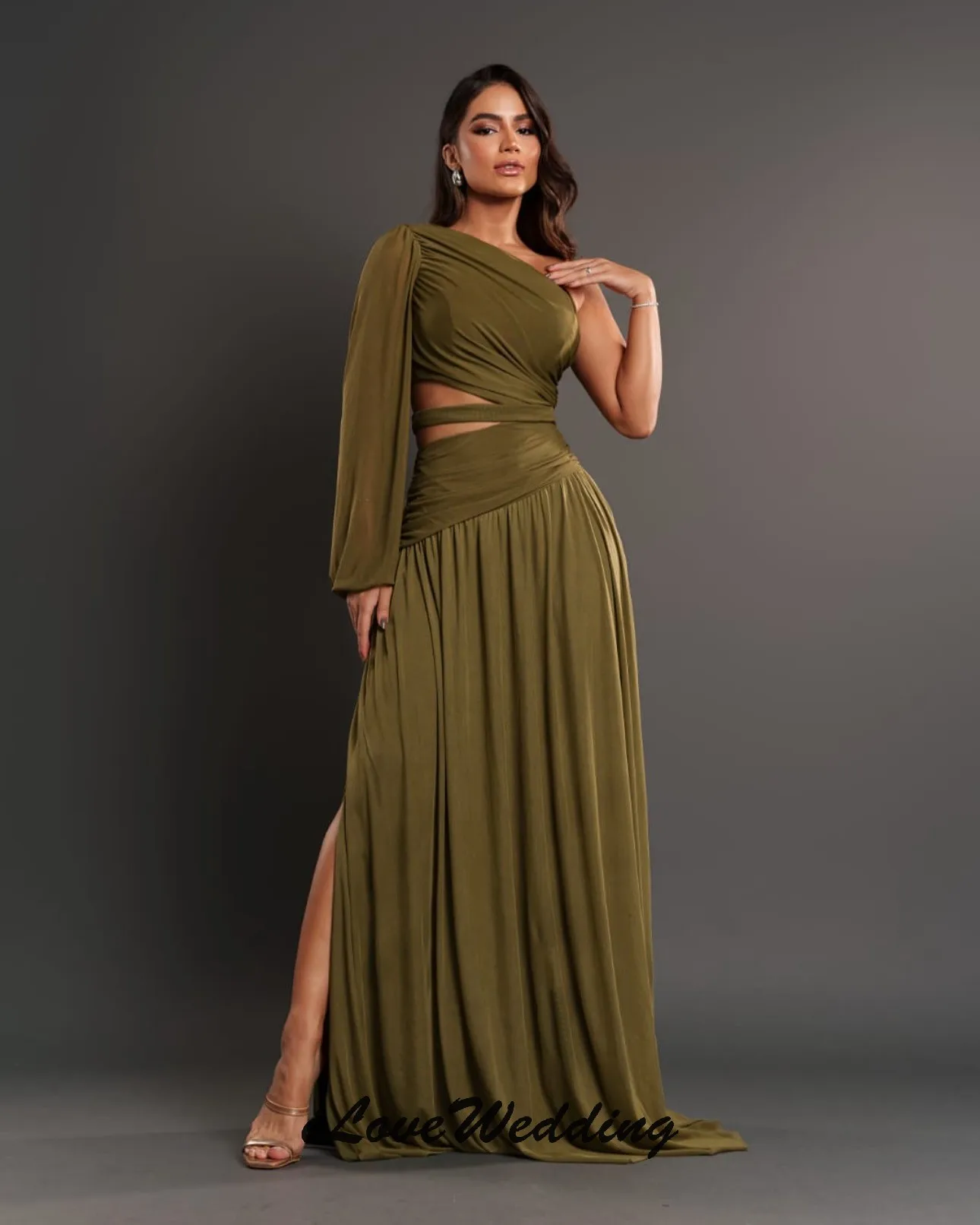 Olive Green Elegant Prom Dresses One Shoulder 2025 Wedding Party Dress A-Line Chiffon Cut-Out Ruched Evning Dresses Customized
Olive Green Elegant Prom Dresses One Shoulder 2025 Wedding Party Dress A-Line Chiffon Cut-Out Ruched Evning Dresses Customized