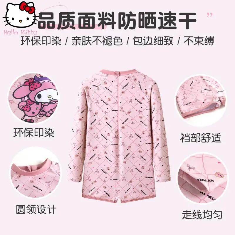 Детский купальник Hello Kitty в стиле аниме Sanrio Melody, новый кавайный купальник с плоскими углами для девочек, пляжный солнцезащитный купальник, быстросохнущий
Детский купальник Hello Kitty в стиле аниме Sanrio Melody, новый кавайный купальник с плоскими углами для девочек, пляжный солнцезащитный купальник, быстросохнущий