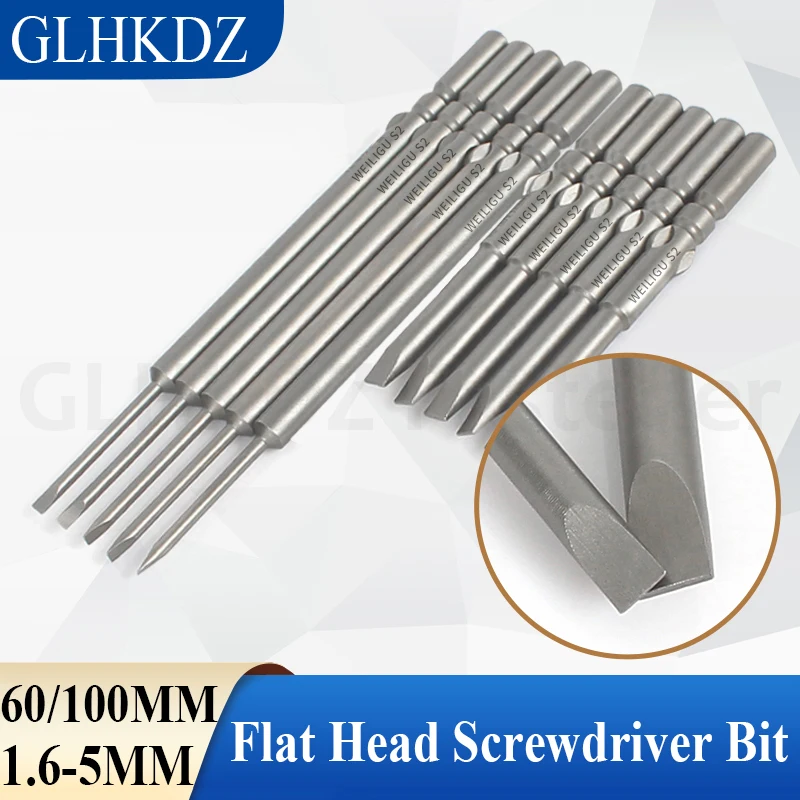 60/100mm 801 Electric Slotted Screwdriver Bit 1.6-5.0mm Flat Head Screwdriver Bit 5mm Round Shank Magnetic Screw Driver Bit
60/100mm 801 Electric Slotted Screwdriver Bit 1.6-5.0mm Flat Head Screwdriver Bit 5mm Round Shank Magnetic Screw Driver Bit