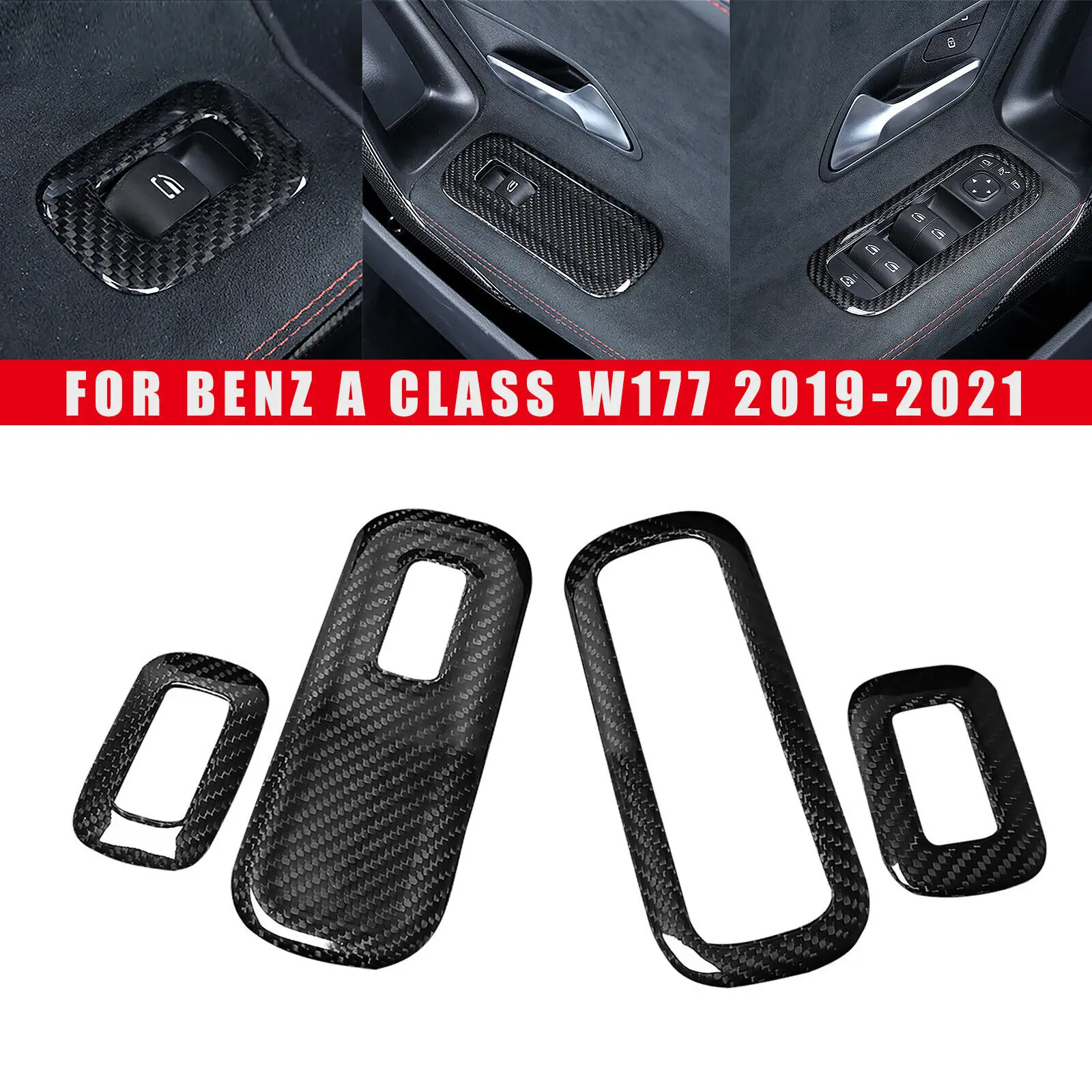 Real Carbon Fiber Window Switch Panel Cover Trim For Benz A Class W177 2019-2021
Real Carbon Fiber Window Switch Panel Cover Trim For Benz A Class W177 2019-2021