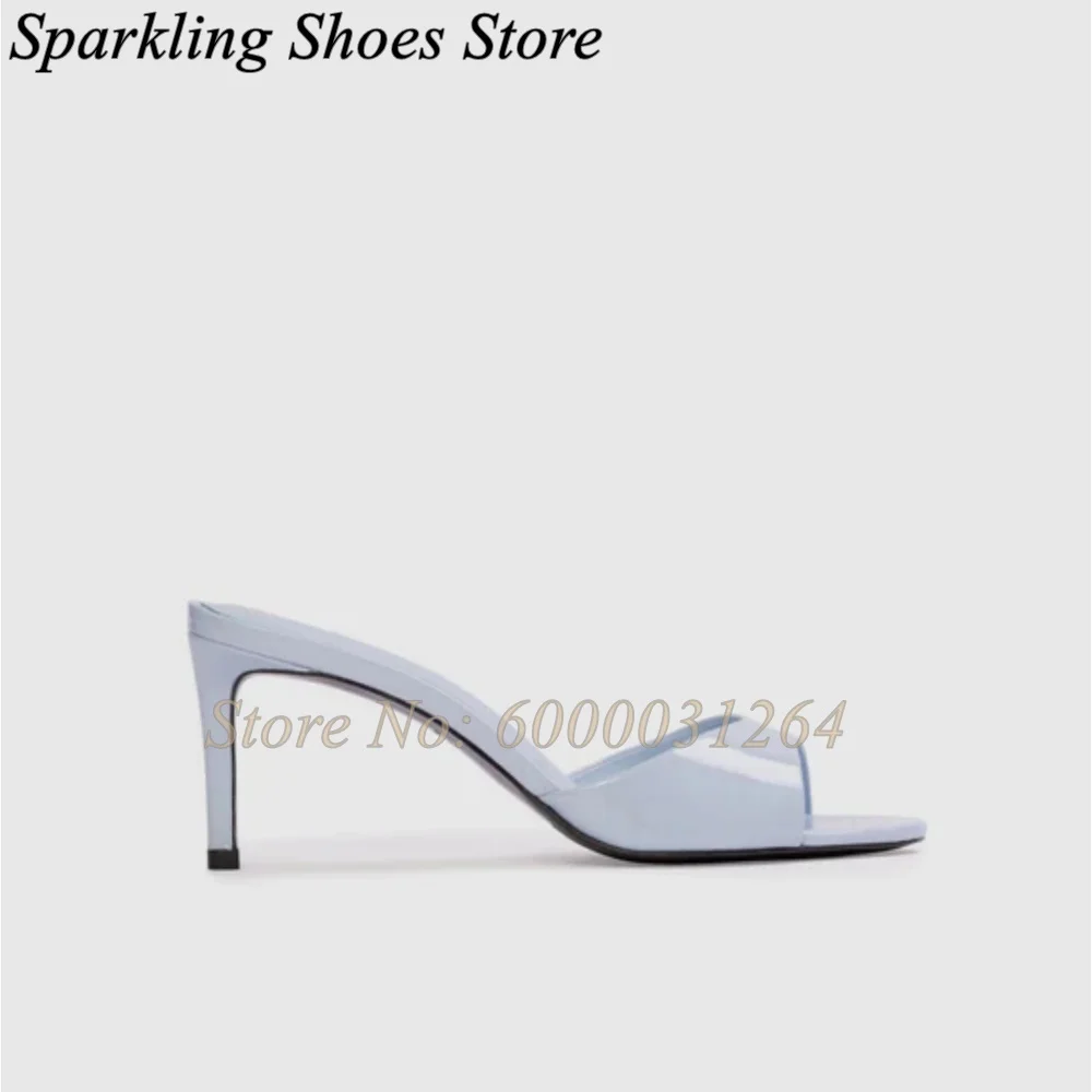 Summer Patent Leather Outer Slippers Pointed Toe Office Lady Shallow Sexy Slides Blue Pink Burgundy White Silver New High Heels
Summer Patent Leather Outer Slippers Pointed Toe Office Lady Shallow Sexy Slides Blue Pink Burgundy White Silver New High Heels