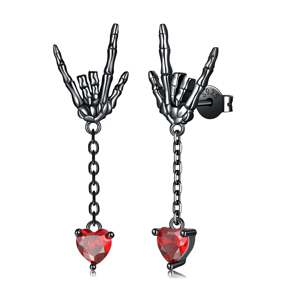 925 Sterling Silver Skeleton Skull Hand Stud Earrings Vintage Bone Gothic Punk Rock Biker Jewelry Halloween Gifts for Women Men
925 Sterling Silver Skeleton Skull Hand Stud Earrings Vintage Bone Gothic Punk Rock Biker Jewelry Halloween Gifts for Women Men