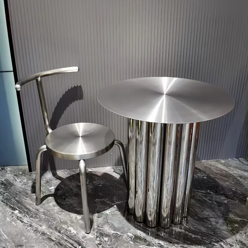 Stainless Steel Table Chair Set:Scratch-Resistant, Shiny Surface for Coffee Shops Sturdy, Easy Clean, Perfect Café Environments
Stainless Steel Table Chair Set:Scratch-Resistant, Shiny Surface for Coffee Shops Sturdy, Easy Clean, Perfect Café Environments