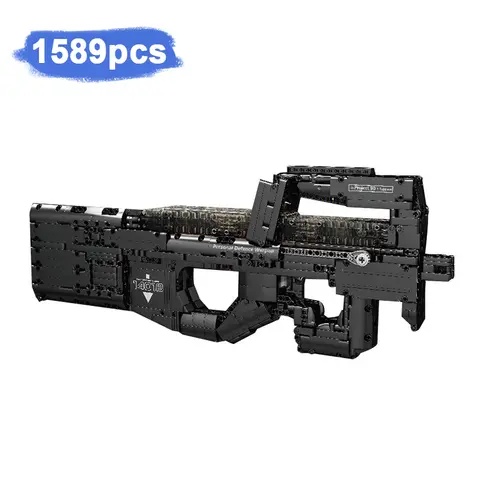 14018S P90 Submachine Gun 1668pcs Assembled Building Blocks Bricks Guns Series Model Kids Toys Boys Birthday Gifts