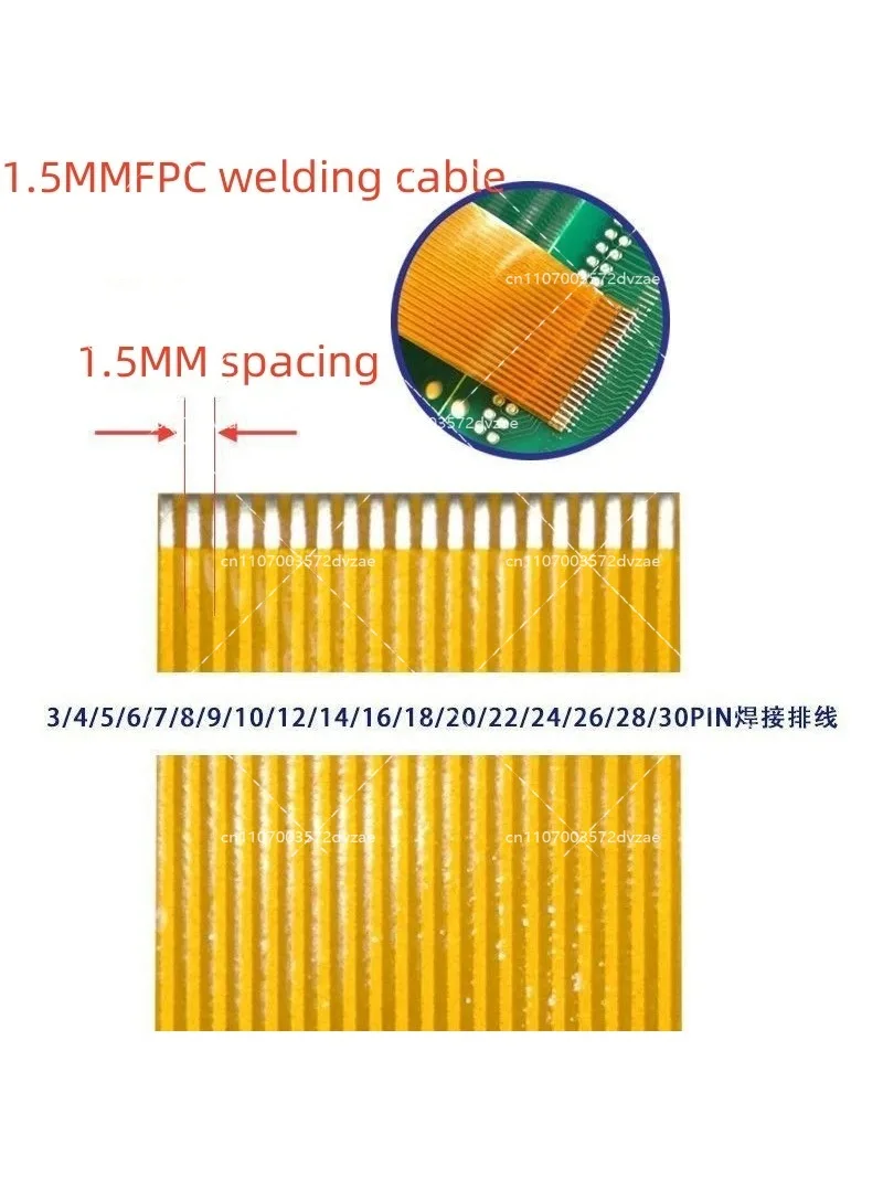 2/5PCS FPC Welding Cable 1.5mm Pitch 3-30Pin 50-500mm Length Flexible Flat Cable for Electronic Device Soldering Connection
2/5PCS FPC Welding Cable 1.5mm Pitch 3-30Pin 50-500mm Length Flexible Flat Cable for Electronic Device Soldering Connection