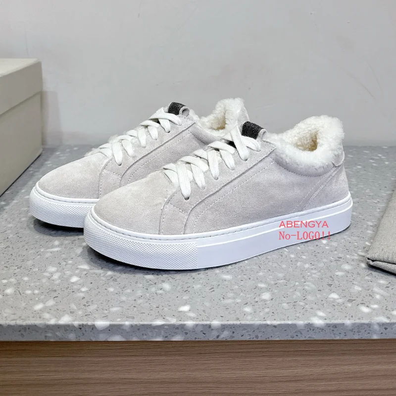 Designer White Suede Flat Fur Shoes Women Lace Up Wool Driving Shoes Casual Winter Warm Wool Sneakers Walking Shoes For Women
Designer White Suede Flat Fur Shoes Women Lace Up Wool Driving Shoes Casual Winter Warm Wool Sneakers Walking Shoes For Women