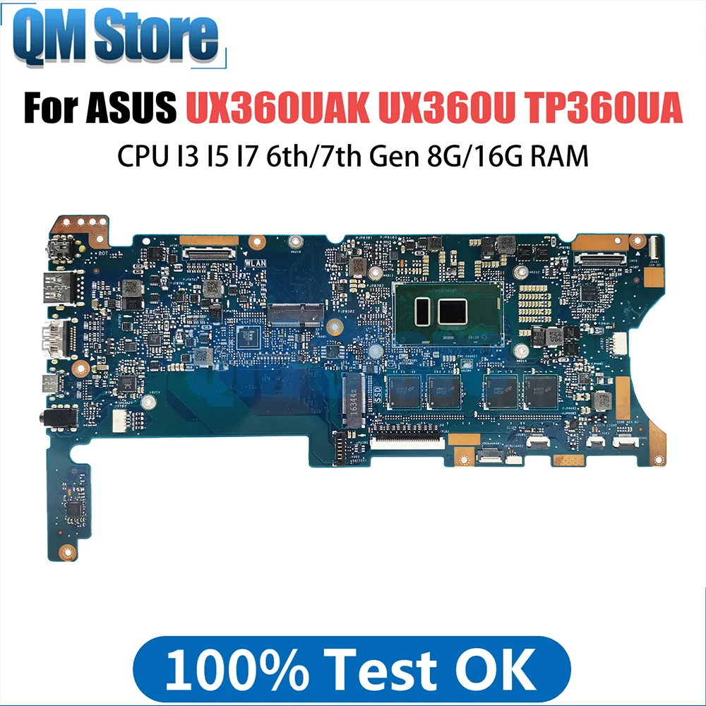 UX360UA Mainboard For ASUS ZenBook UX360UAK UX360U UX360 TP360UA Laptop Motherboard CPU I3 I5 I7 6th 7th Gen 8G 16G RAM
UX360UA Mainboard For ASUS ZenBook UX360UAK UX360U UX360 TP360UA Laptop Motherboard CPU I3 I5 I7 6th 7th Gen 8G 16G RAM
