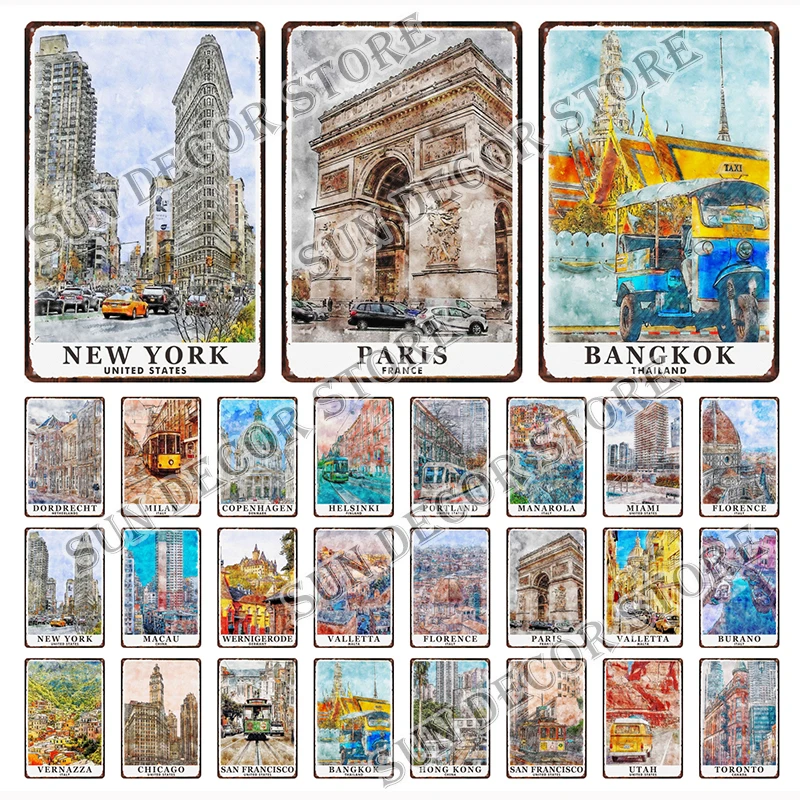 Retro Comics Metal Sign Poster World City MILAN MACAU PARIS Anime Scenery Famous Beautiful Pictures for Living Home Decor A-1100
Retro Comics Metal Sign Poster World City MILAN MACAU PARIS Anime Scenery Famous Beautiful Pictures for Living Home Decor A-1100