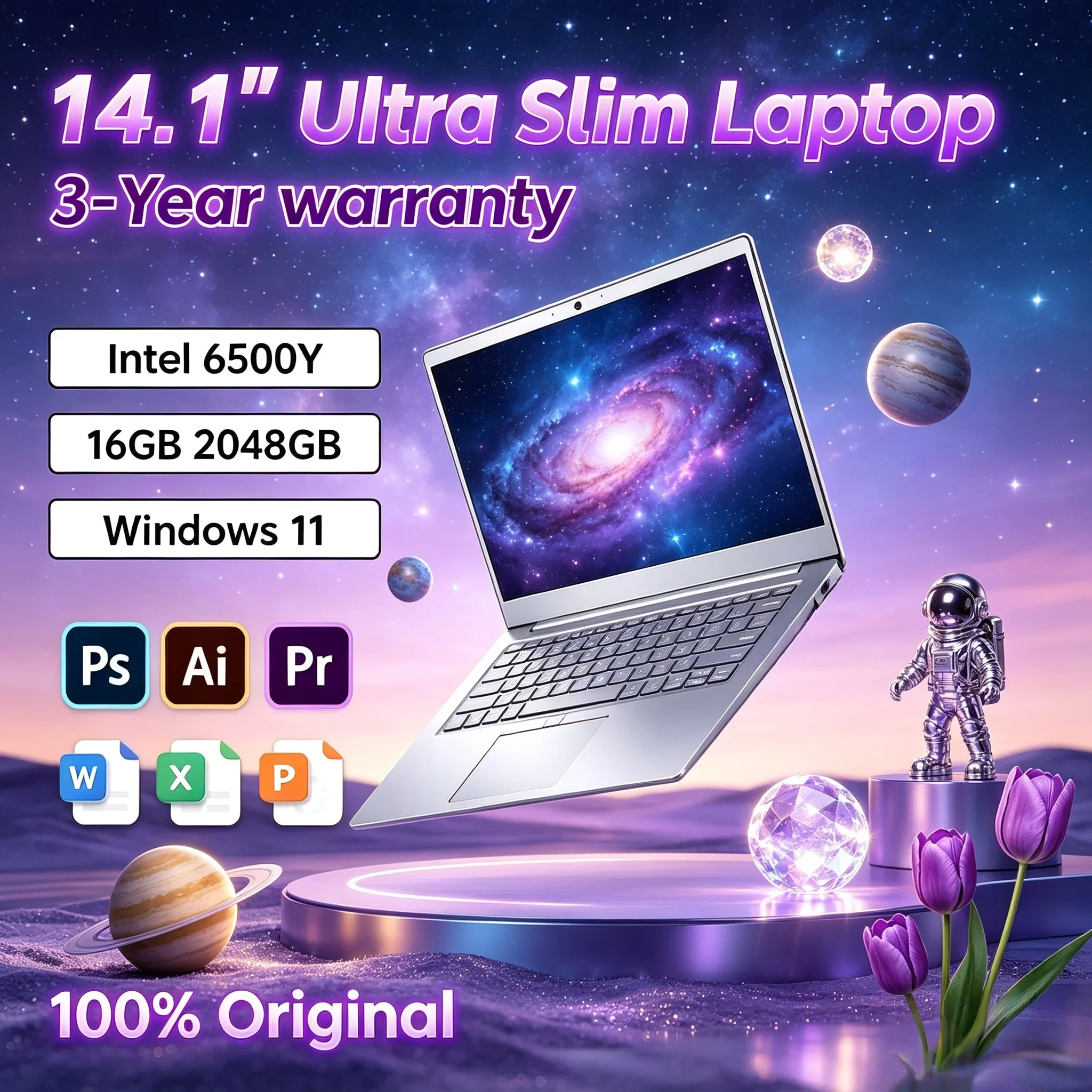 14.1" Lightweight Laptop Intel 6500Y 32GB RAM 2TB SSD 5000mAh Win11 Fingerprint Backlit Keyboard Notebook
14.1" Lightweight Laptop Intel 6500Y 32GB RAM 2TB SSD 5000mAh Win11 Fingerprint Backlit Keyboard Notebook