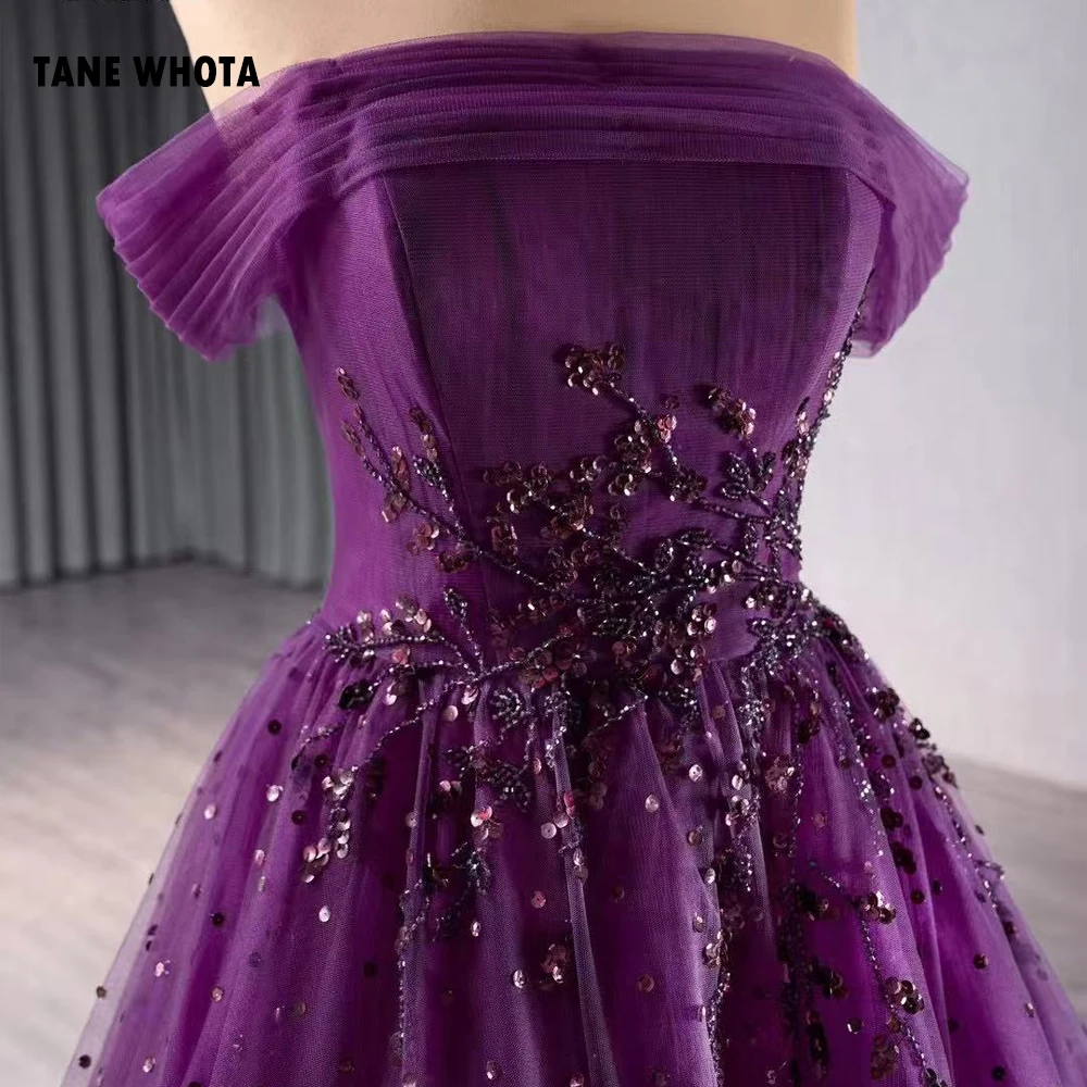 Prom Dresses Luxury Strapless Off Shoulder Lace Up Back Sequined Lace A Line Evening Dresses Customized Purple Woman Prom Dress
Prom Dresses Luxury Strapless Off Shoulder Lace Up Back Sequined Lace A Line Evening Dresses Customized Purple Woman Prom Dress