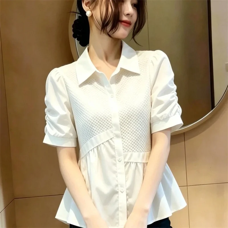 New Fashion Plus Size Light Wind White Short Sleeve Shirt women's Summer Professional Wear High Sense Shirt Polo Collar Shirt
New Fashion Plus Size Light Wind White Short Sleeve Shirt women's Summer Professional Wear High Sense Shirt Polo Collar Shirt